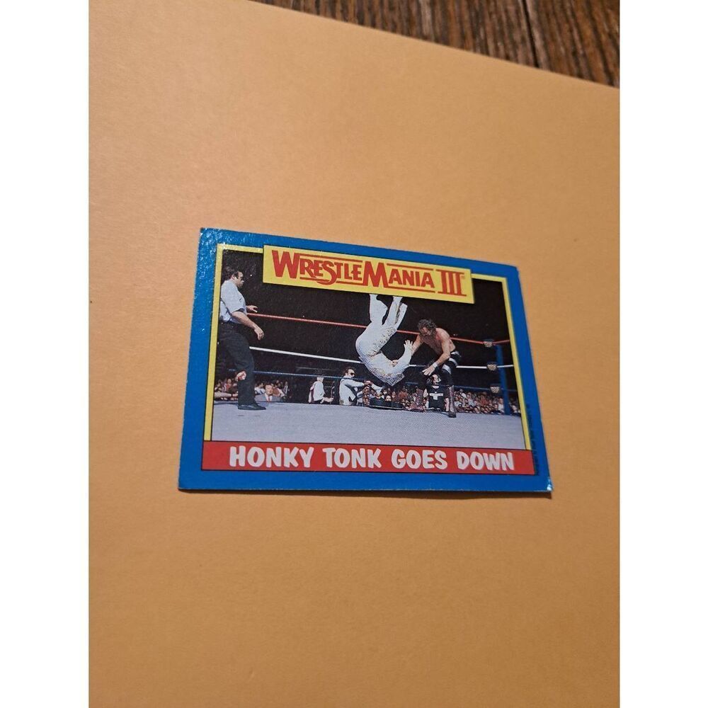 Vintage 1987 Topps WWF WrestleMania III Trading Card 52 Honky Tonk Jake Roberts